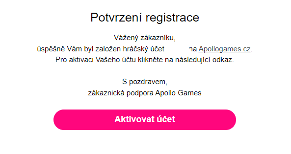 Registrace dokončena