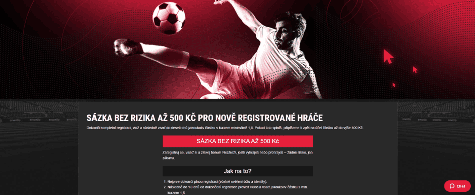 Bonus až 500 Kč na první sázku