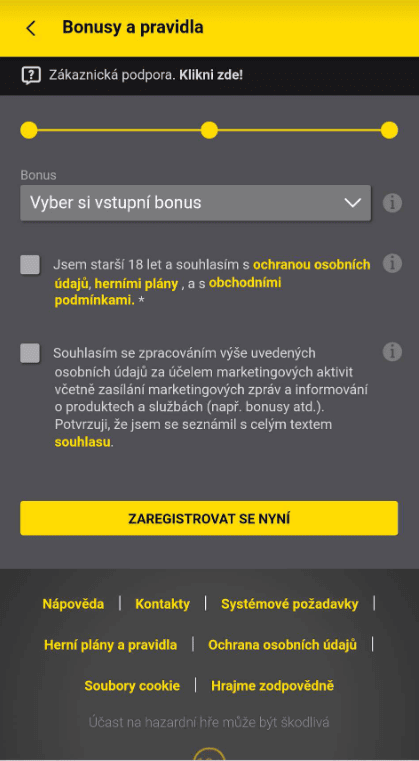 Vyberte si vstupní bonus