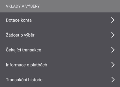 Vklady a výplaty