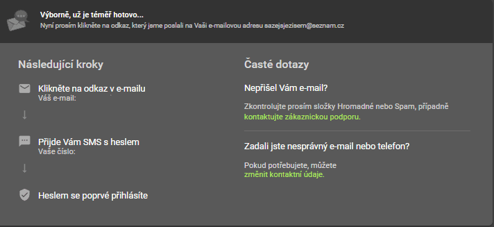Ověřte svůj email