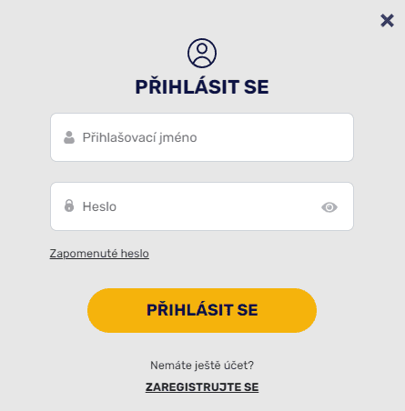 Stačí vyplnit přihlašovací jméno a heslo