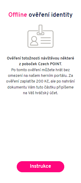 Dokončení ověření identity na CZECH POINTU