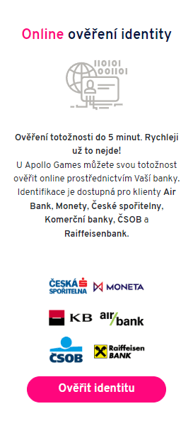 Ověření identity pomocí bankovní identity