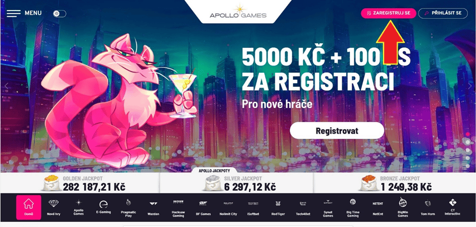 Registrace na Apollo Games