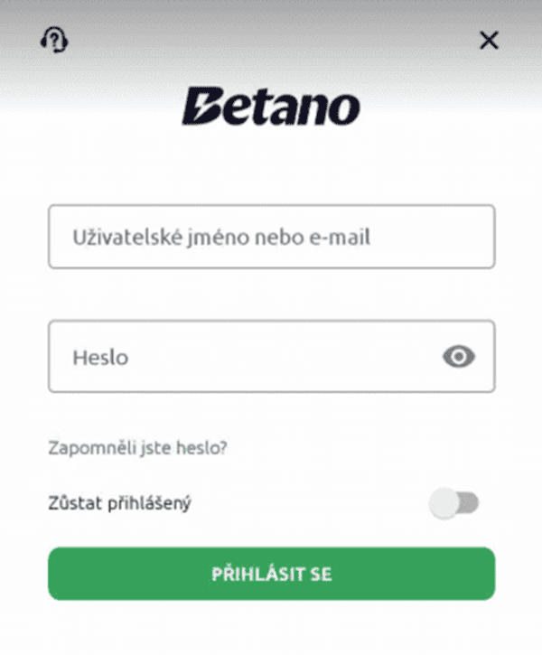Přihlášení k hráčskému účtu