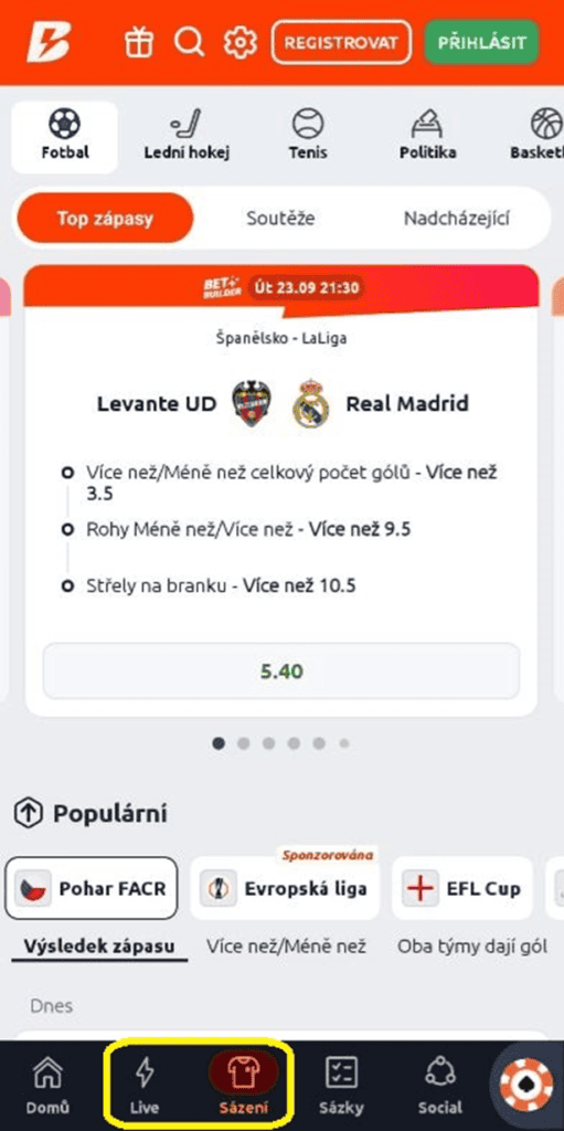 Jak vsadit tiket z aplikace Betano