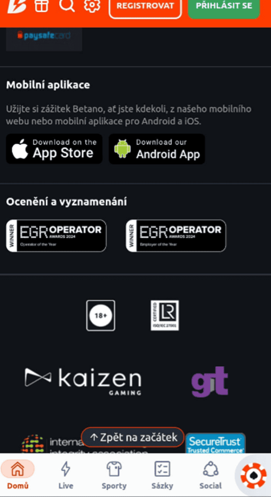 Stažení mobilní aplikace