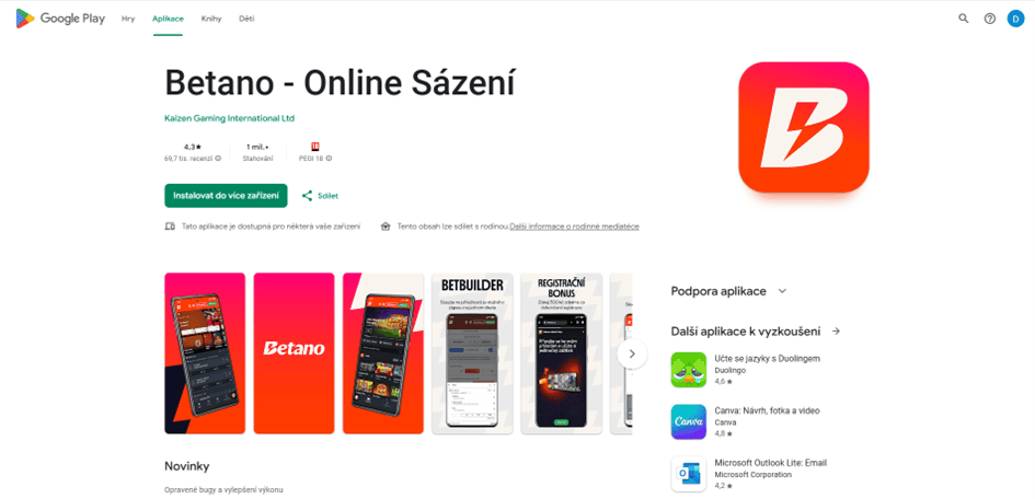 Instalovat aplikaci lze také z PC