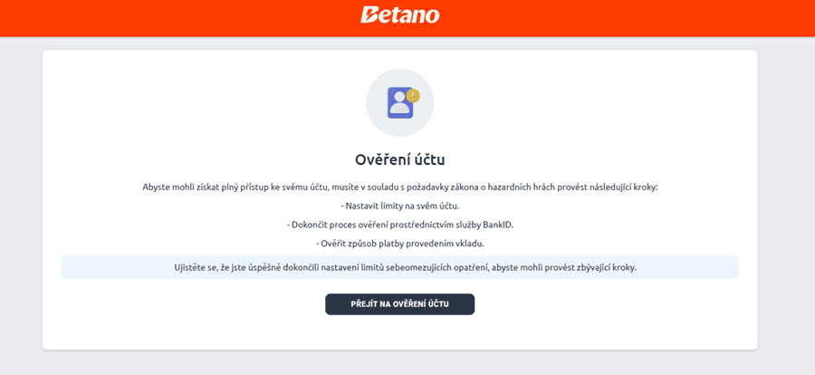 Ověření účtu
