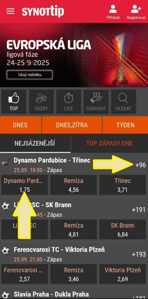 Vyberte si požadovaný zápas