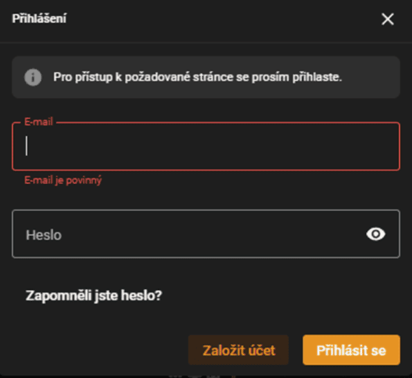 Stačí vyplnit email a heslo k hernímu účtu