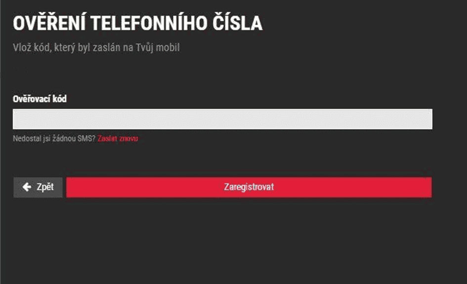Ověření telefonního čísla