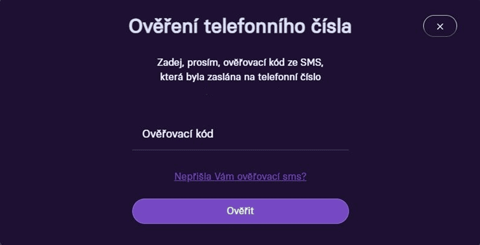 Ověřte telefonní číslo