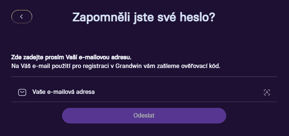 zapomenuté heslo