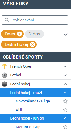 Hokejové výsledky