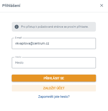 Obnova zapomenutého hesla
