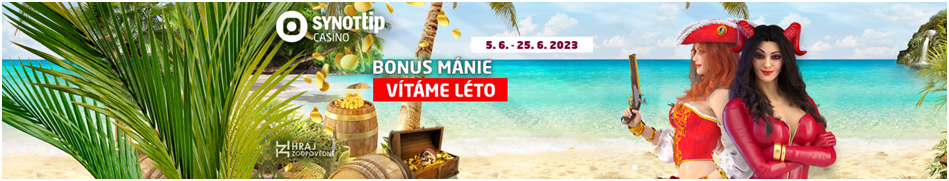 Červnová BONUS Mánie na Synot Tip casinu