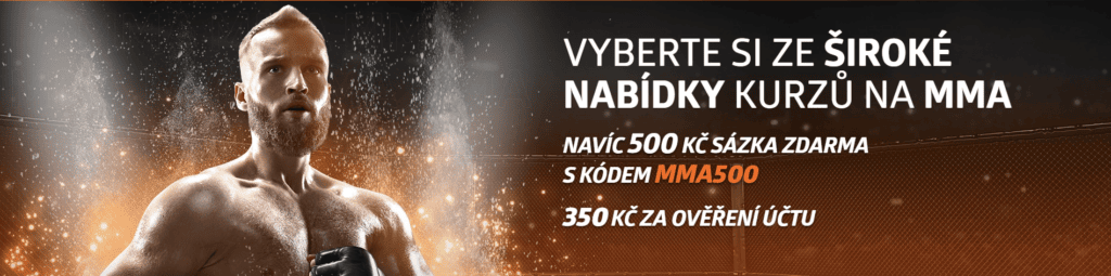 Betano bonus - sázka 500 Kč s promo kódem MMA