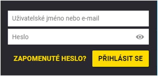 Vyplňte uživatelské jméno nebo email a heslo