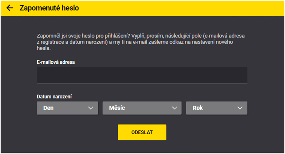 Jak postupovat při zapomenutí hesla