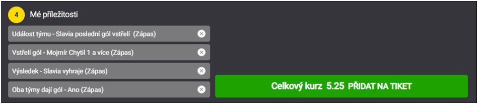 Celkový kurz tiketu