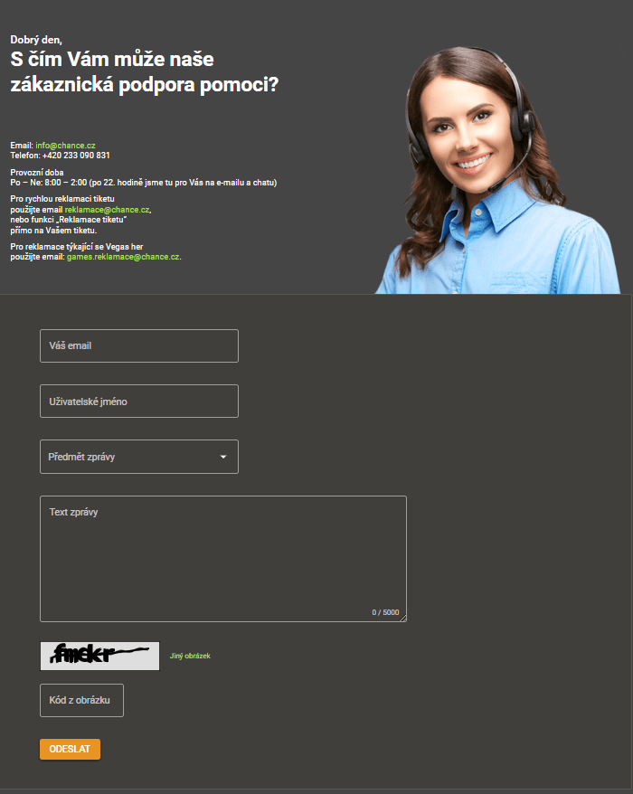Zákaznická podpora Chance