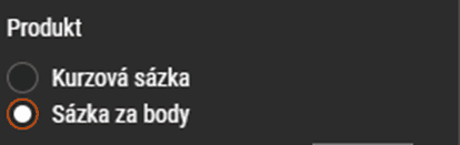 Sázka za body