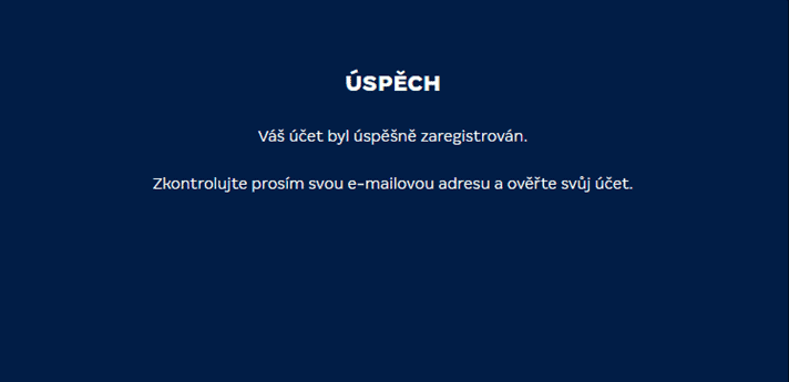 Účet byl vytvořen