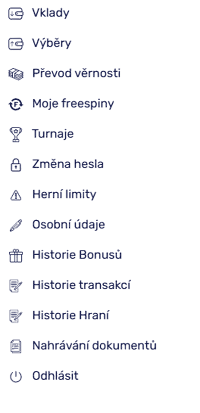 Zvolte tlačítko „Výběry“