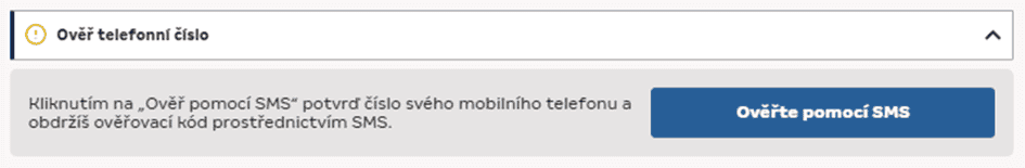 Ověření telefonního čísla