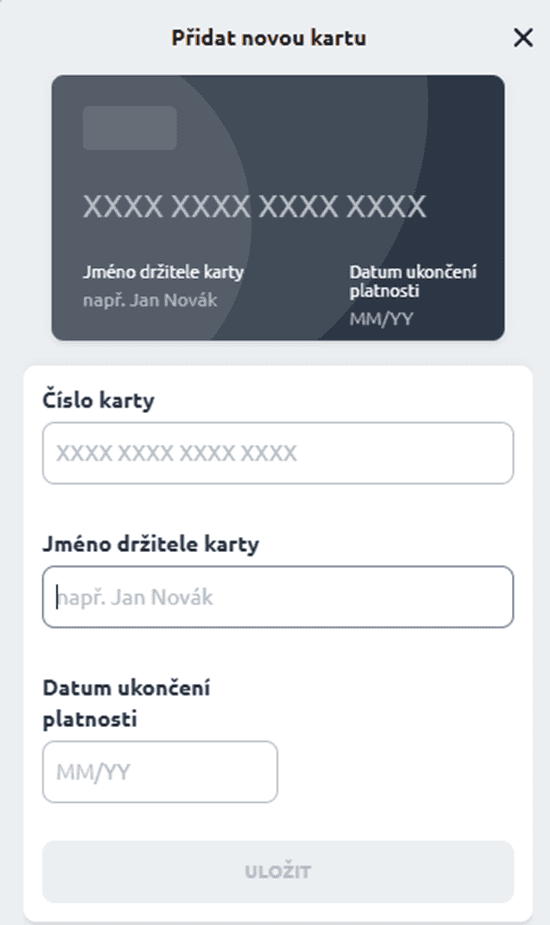 Přiřazení platební metody