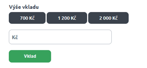 Vyberte částku, kterou chcete vložit