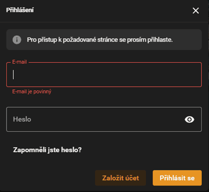 Přihlášení na Chanci
