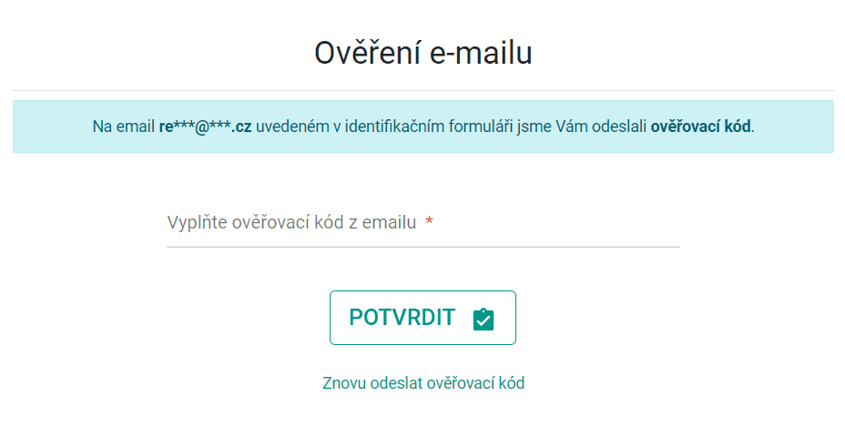 Ověření emailové adresy