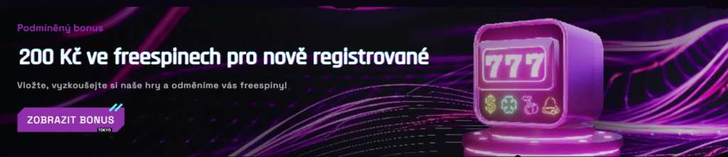 200 Kč ve free spinech pro nově registrované