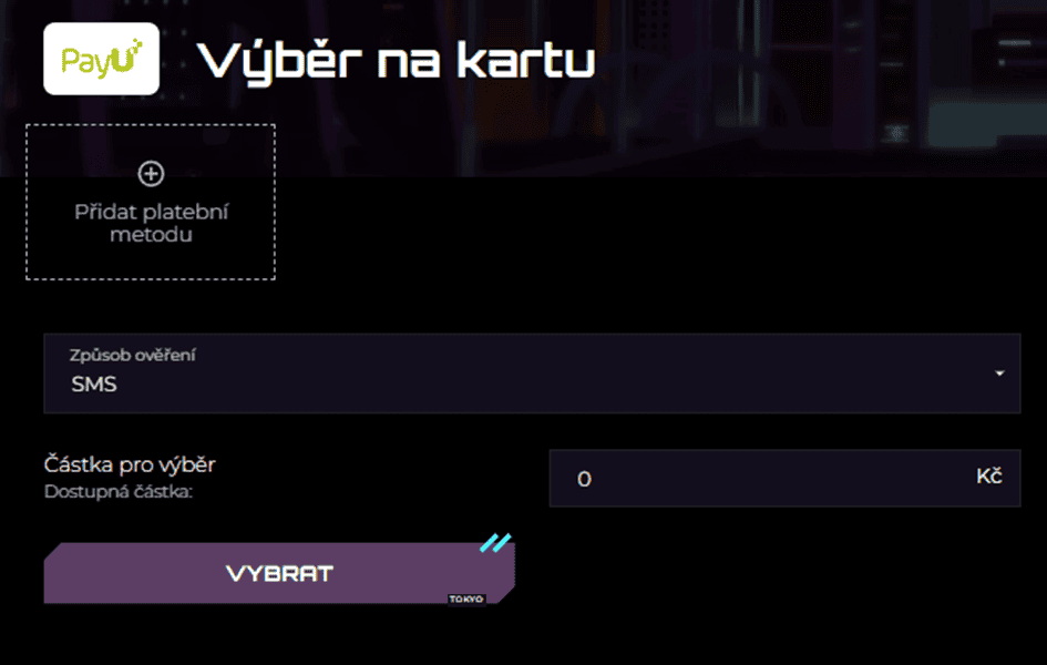 Výběr na kartu