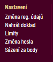 vyberte možnost „Sázení za body“