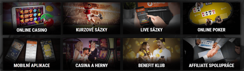 Klikněte na tlačítko "Online casino"