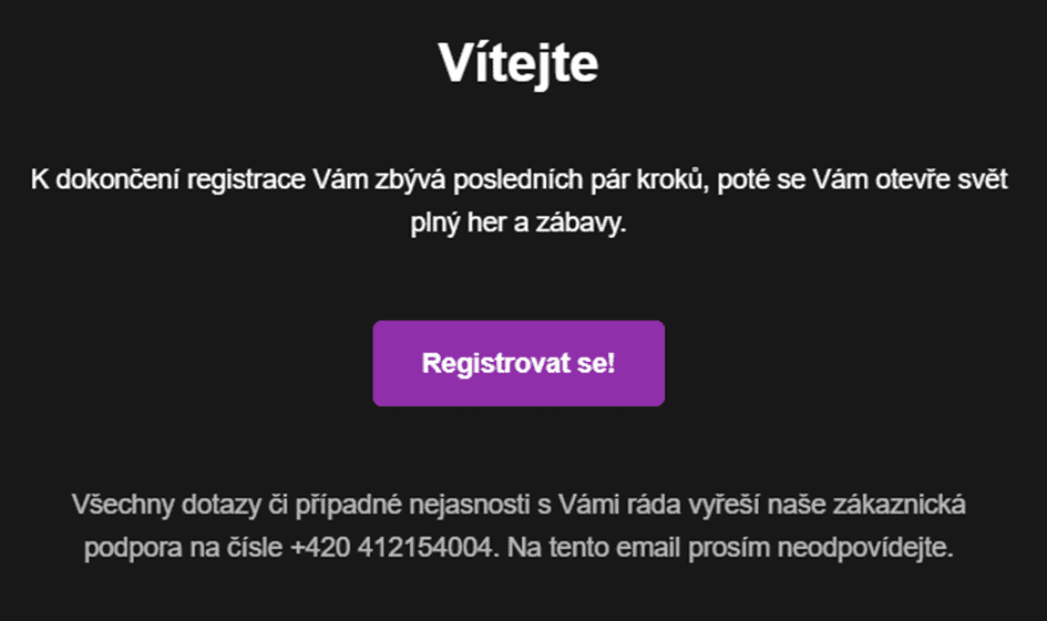 Klikněte na tlačítko v e-mailové zprávě
