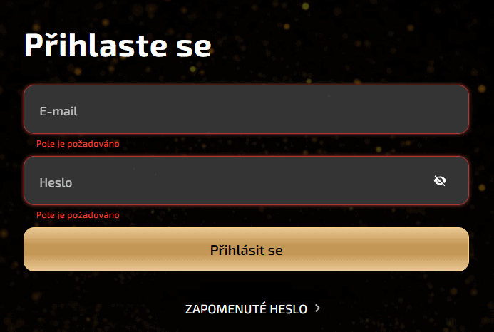 Vyplňte přihlašovací údaje