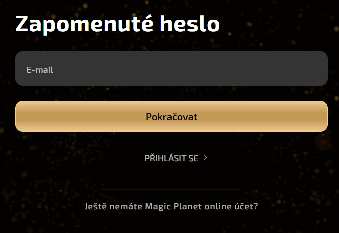 Obnovení zapomenutého hesla