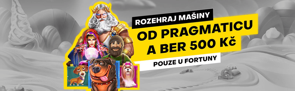 Vkladový bonus 500 Kč na automaty Pragmatic play od Fortuny