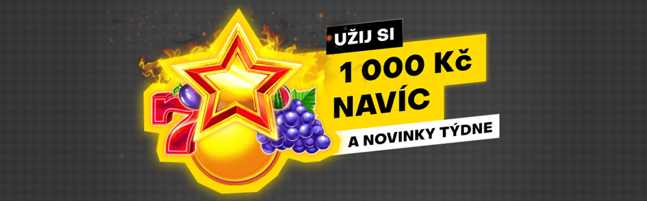Bonus až 1 000 Kč s novinkami týdne od Fortuna Casina!