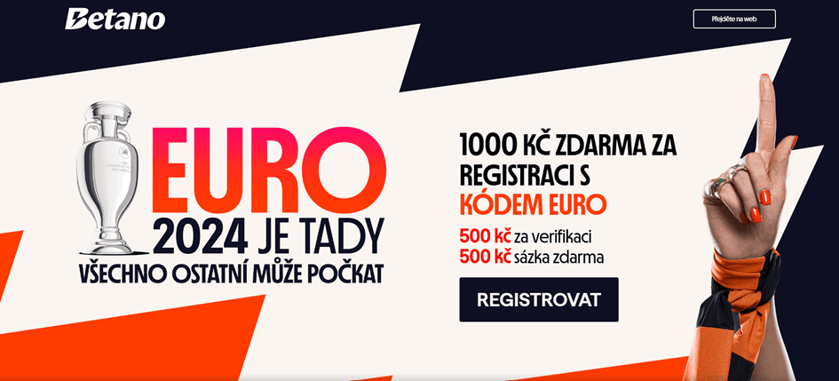 Vylepšený registrační bonus během EURA 2024 na Betanu