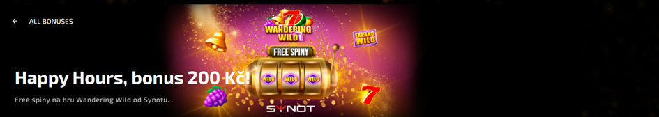 Happy Hours s 200 Kč ve free spinech na Magic Planet casinu