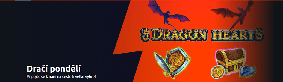 Dračí pondělí na Betanu přináší 60 free spinů do 5 Dragon Hearts