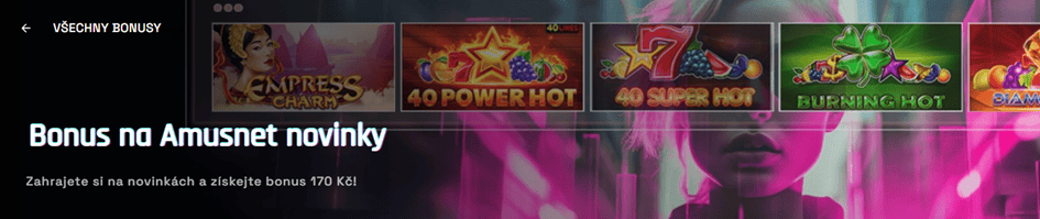 Bonus 170 Kč na Amusnet novinkách v Tokyo casinu