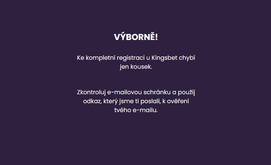 Přejděte do svého e-mailu a potvrďte registraci