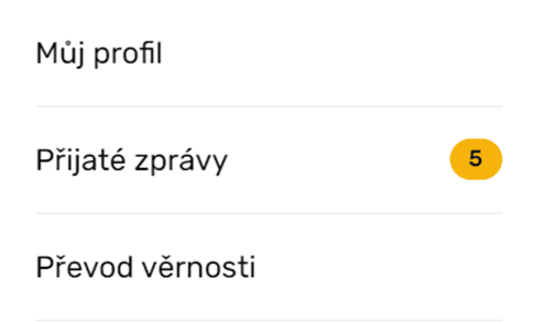 Klikněte na tlačítko „Převod věrnosti“